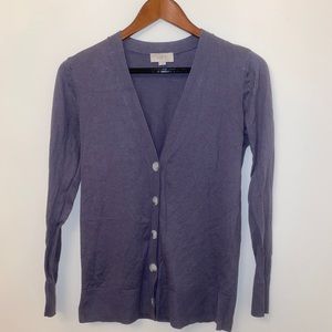 Loft Outlet Eggplant Purple Button Up Sweater